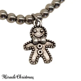 Gingerbread cookies armband zilverkleurig