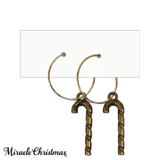 Candy cane oorbellen oud goudkleurig