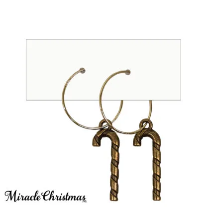 Candy cane oorbellen oud goudkleurig